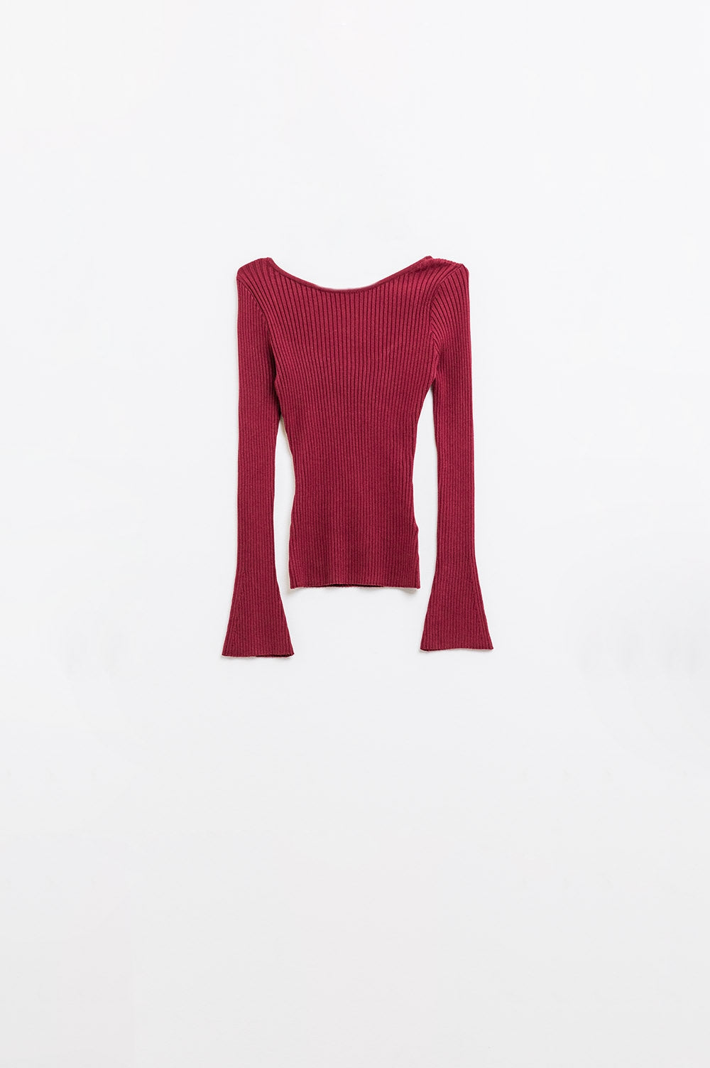 jersey de canalé burdeos con espalda abierta