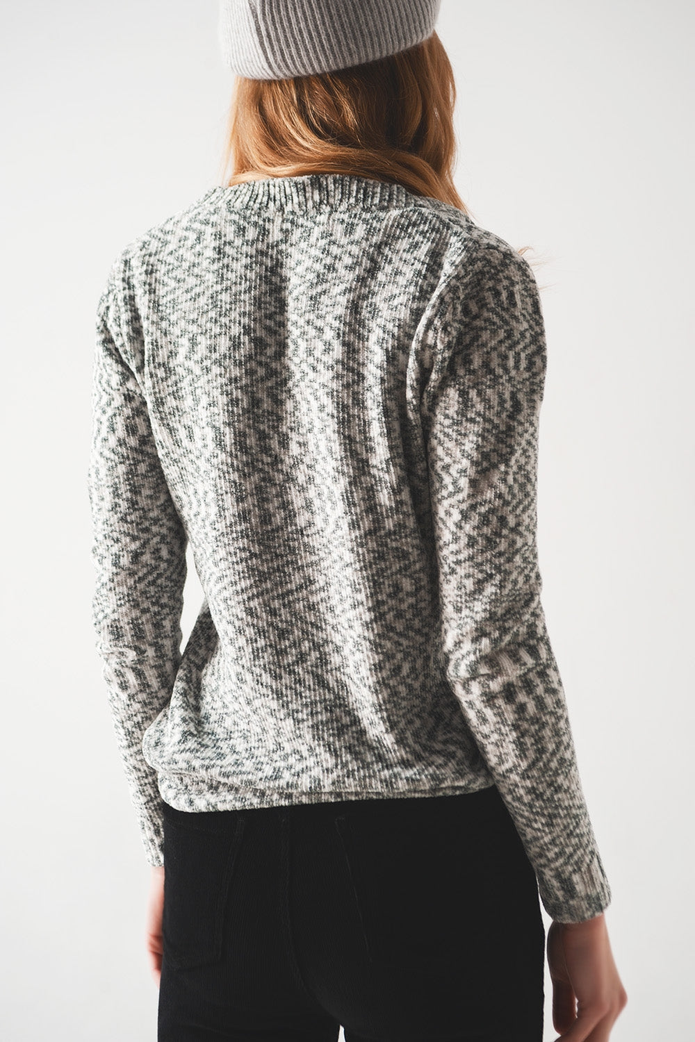Jersey de chenilla en negro