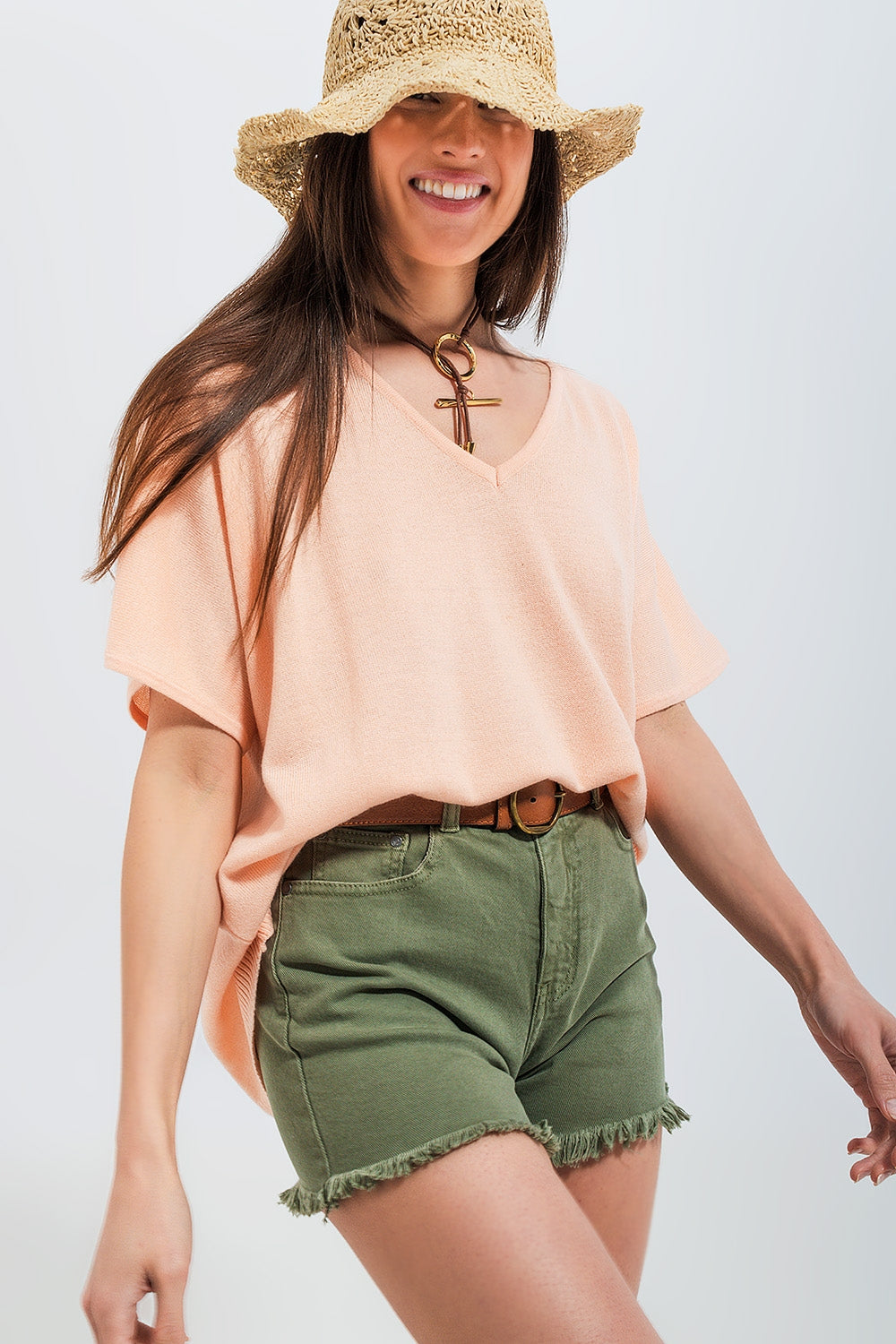 Jersey de manga corta en rosa