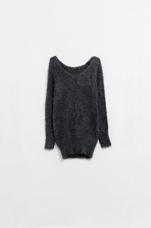 Q2 Jersey de piel extra suave en negro