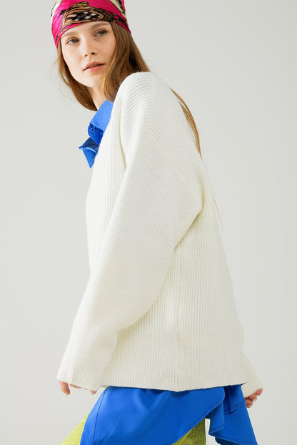 Jersey de punto blanco