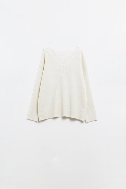 Jersey de punto blanco