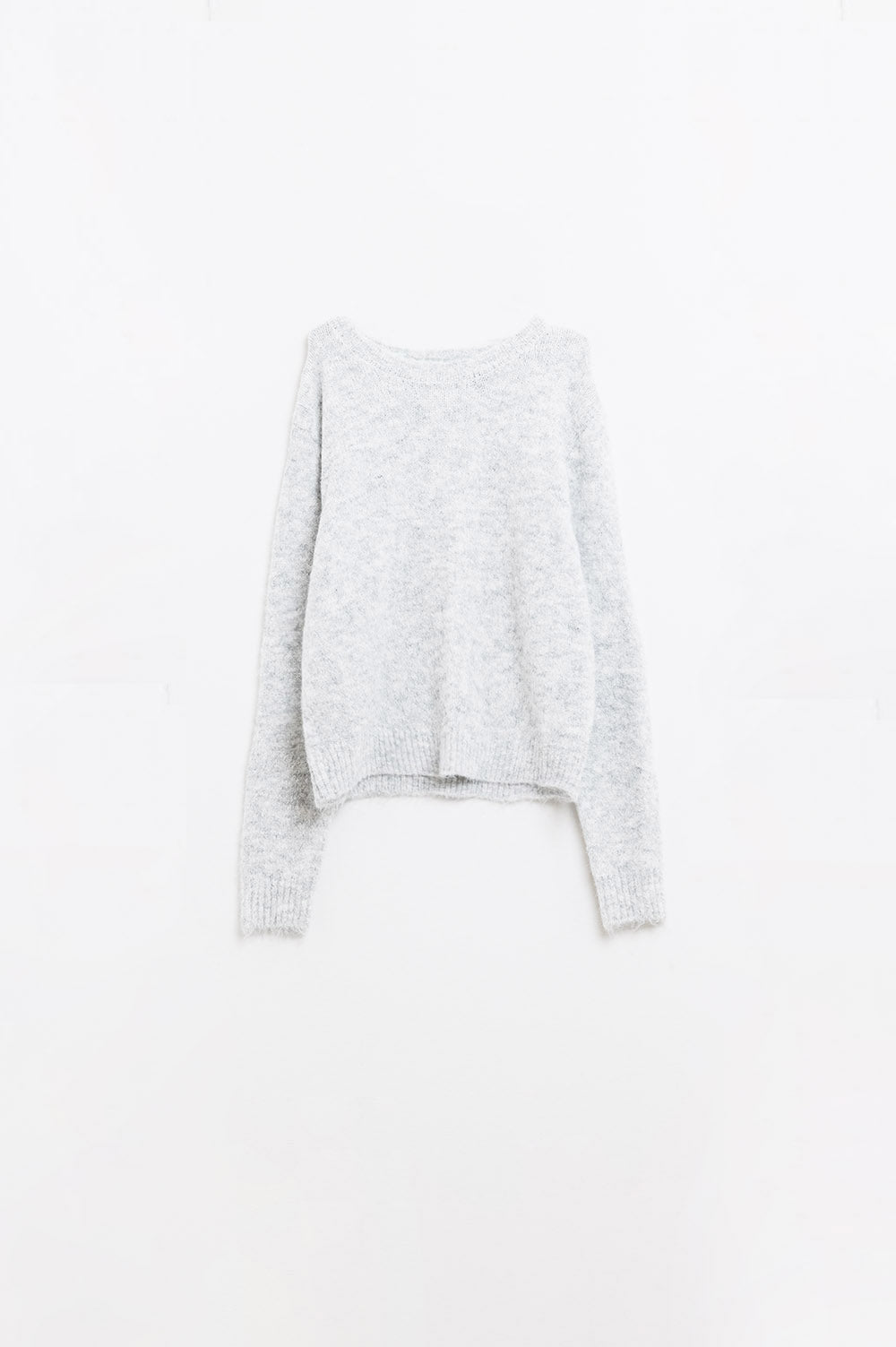 jersey de punto suave de corte estándar en gris