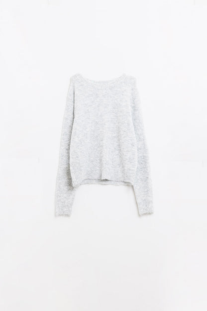 jersey de punto suave de corte estándar en gris