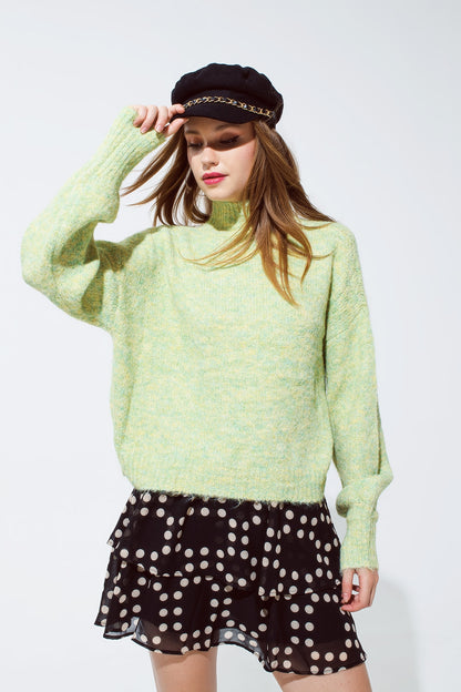 Q2 Jersey de punto suave verde claro