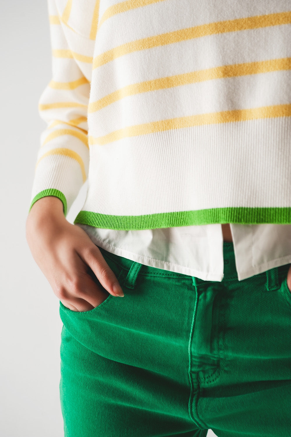 Jersey de rayas en amarillo y blanco
