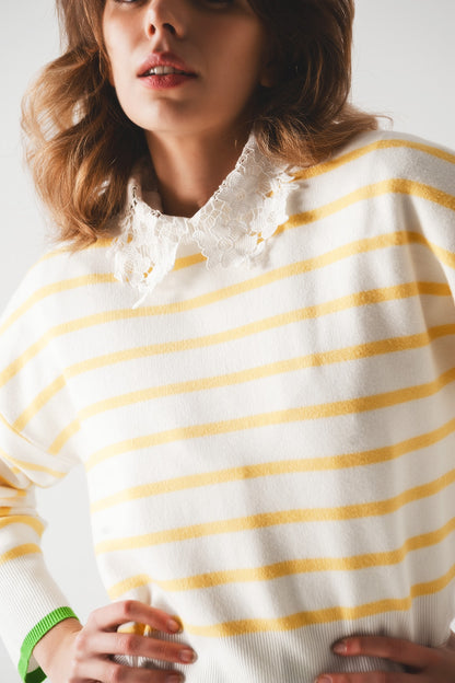 Jersey de rayas en amarillo y blanco