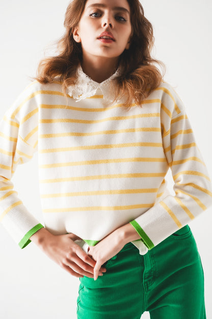 Jersey de rayas en amarillo y blanco