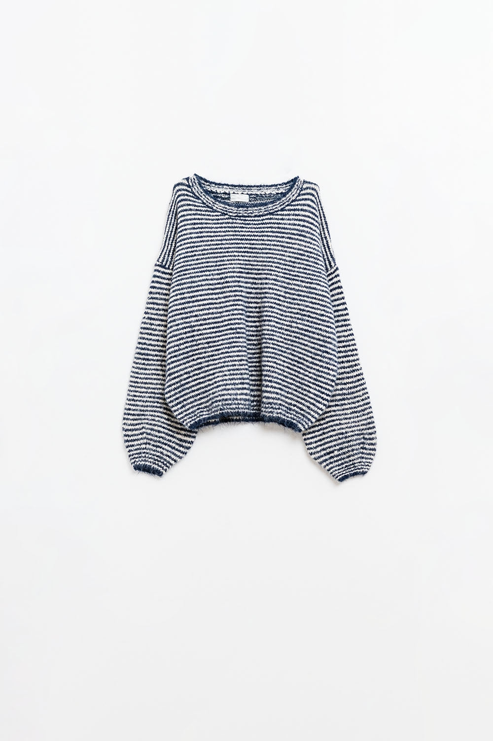 Q2 Jersey de rayas relajado en azul marino y blanco