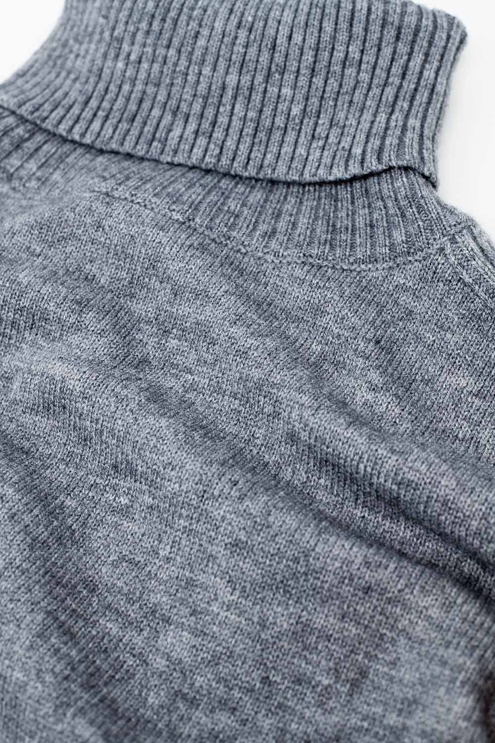 jersey gris ancho con mangas de canalé