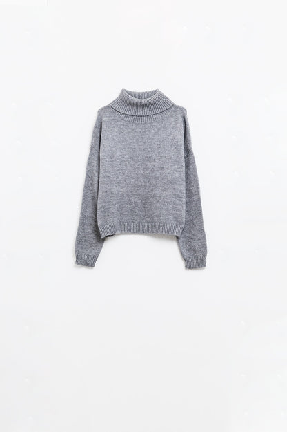 Jersey gris holgado con mangas caídas