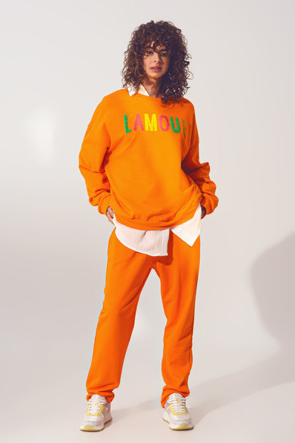 Jersey L'amour Text en Naranja