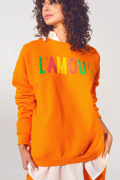 Jersey L'amour Text en Naranja