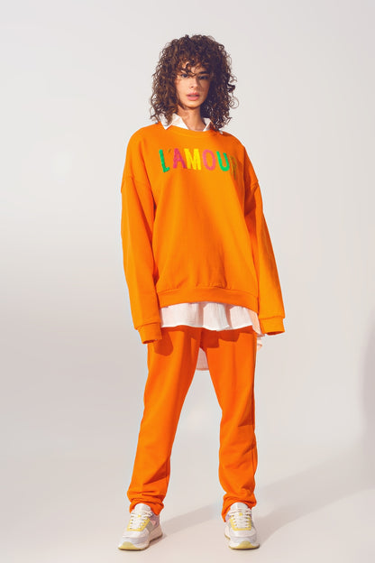Jersey L'amour Text en Naranja
