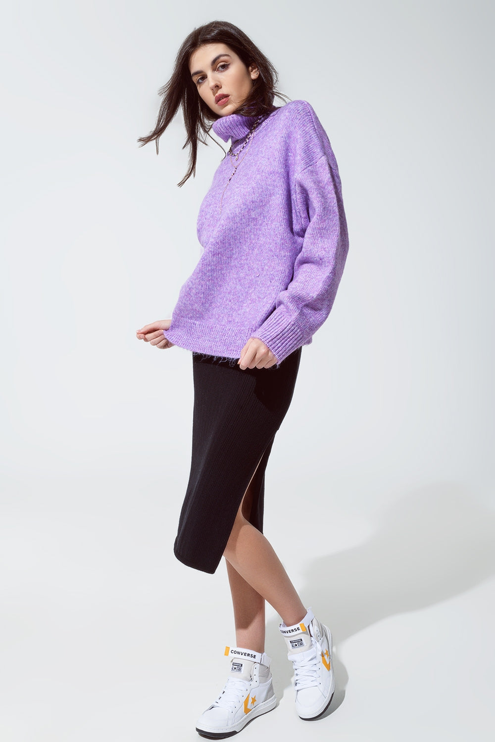 Jersey morado de cuello alto