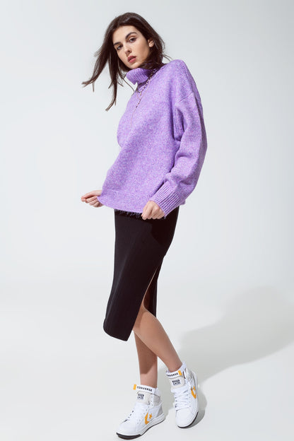 Jersey morado de cuello alto