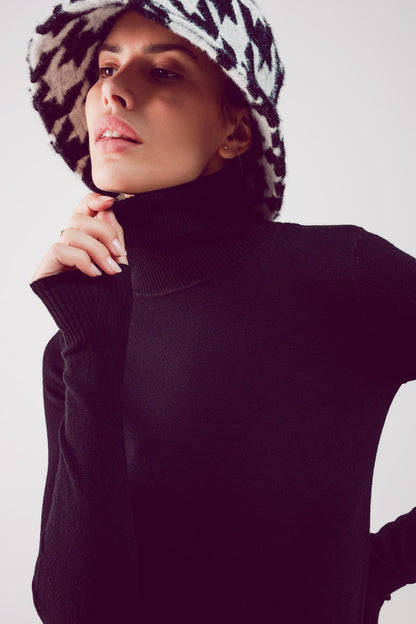 Jersey negro con cuello alto