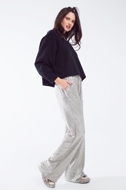 Jersey oversize con cuello barco en negro