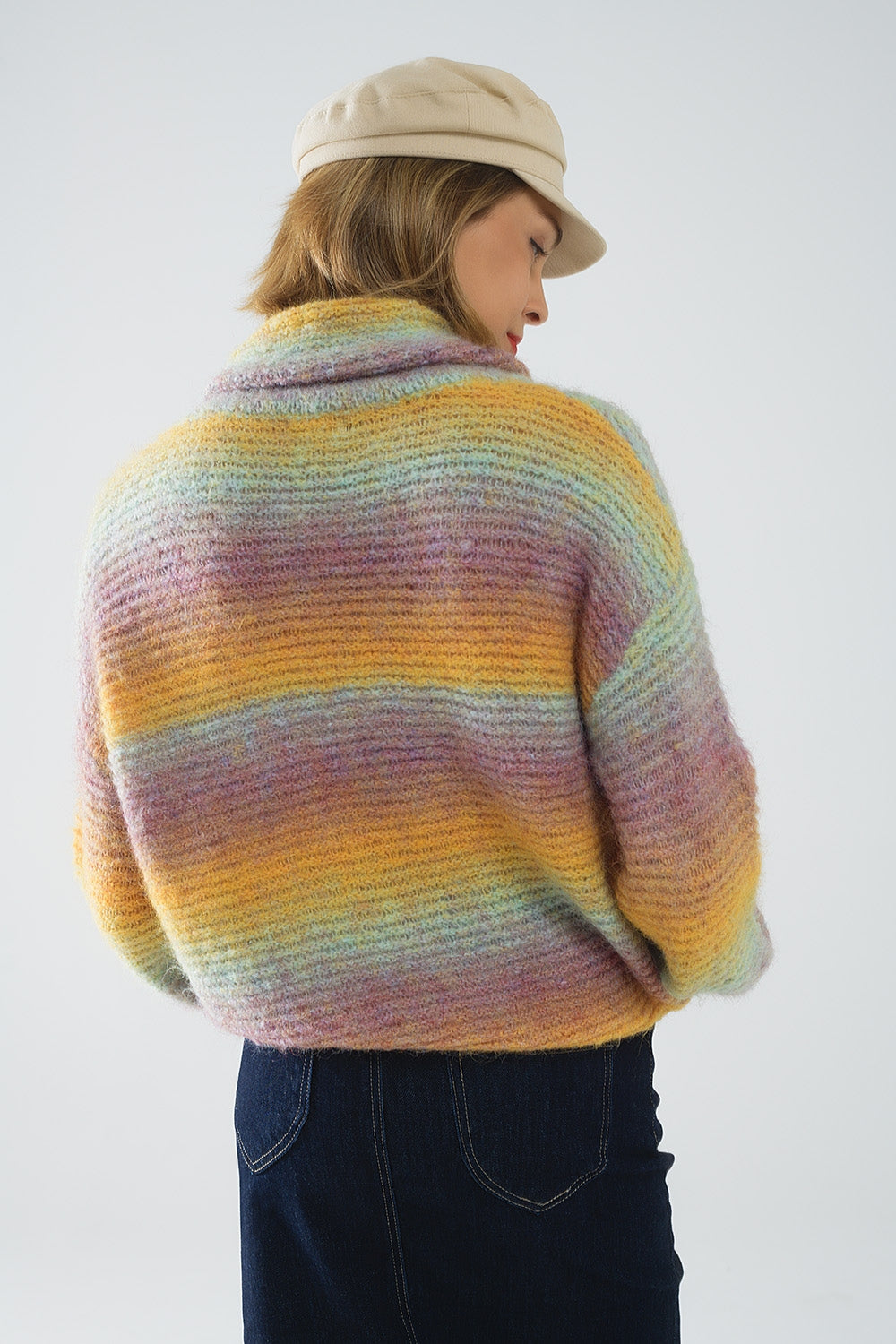 Jersey oversize de cuello alto Comfy Sweater multicolor