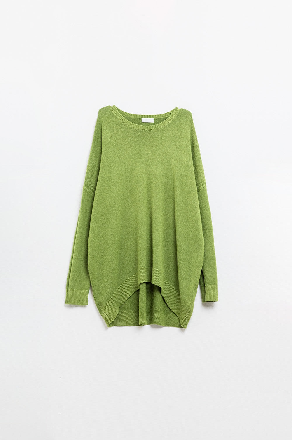 Jersey oversize de manga larga y cuello redondo en verde oliva
