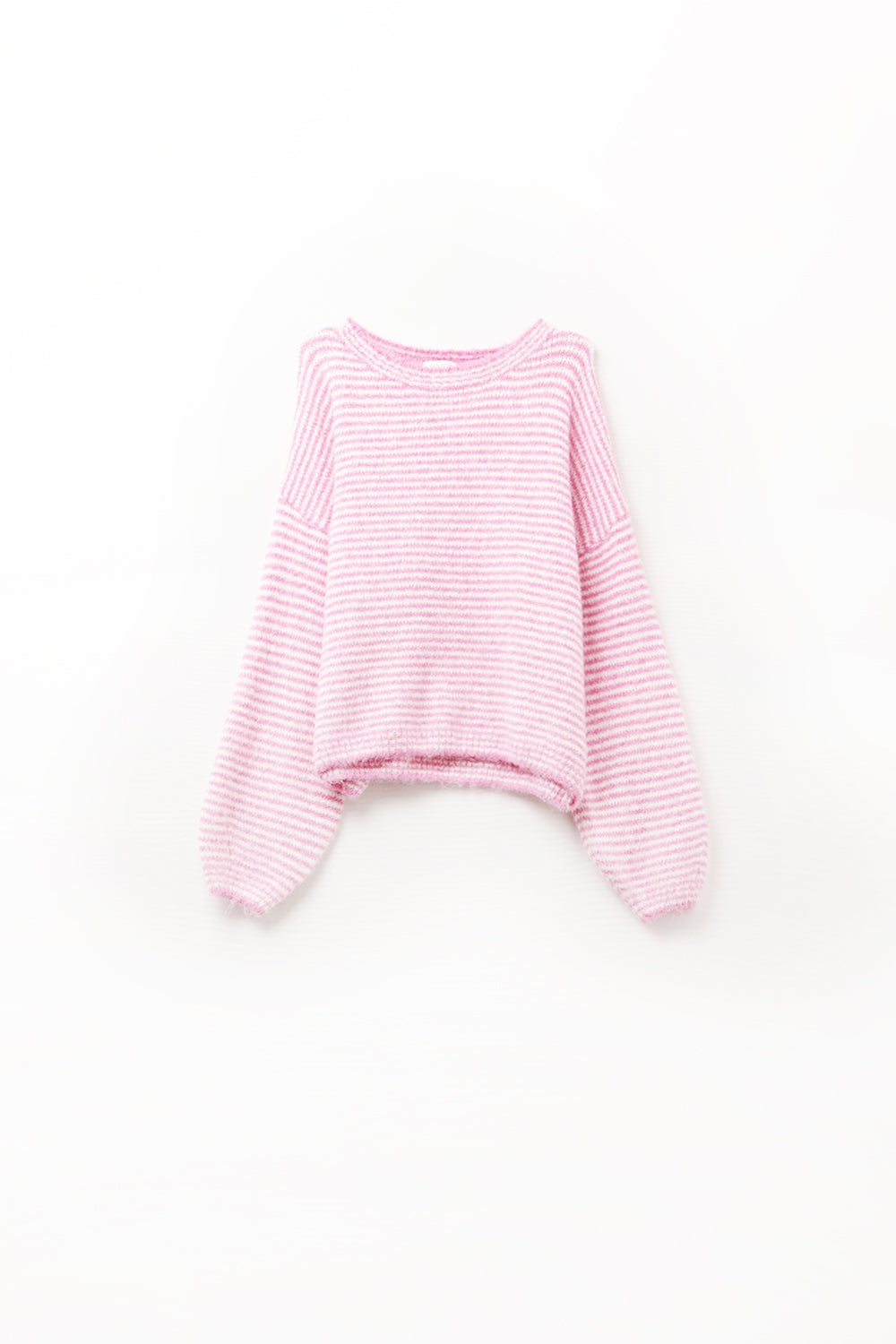 Jersey rosa con rayas blancas