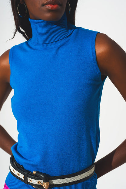 Jersey sin mangas en color azul