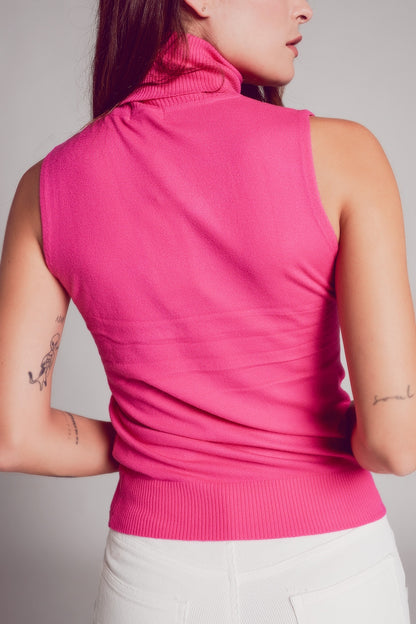 Jersey sin mangas en color fucsia