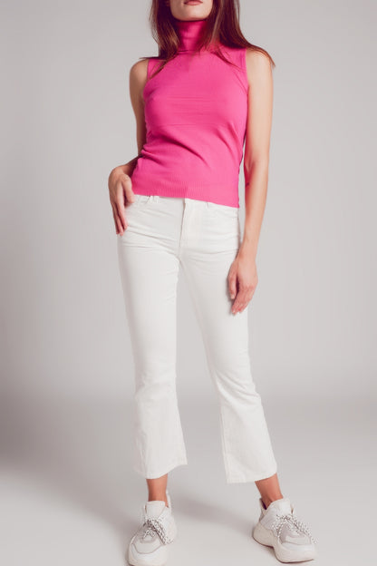 Jersey sin mangas en color fucsia
