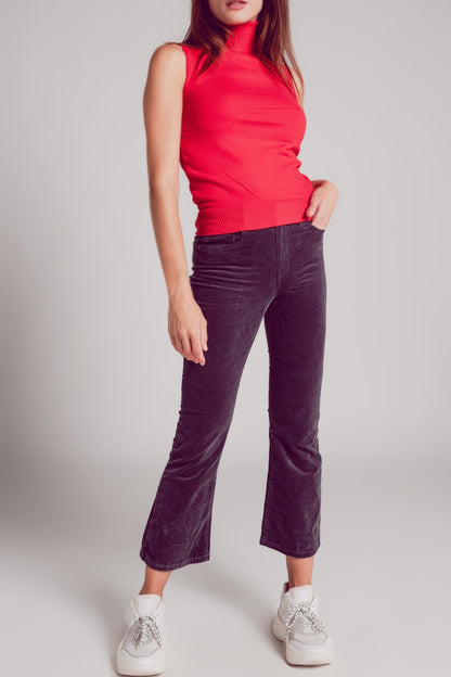 Jersey sin mangas en color rojo