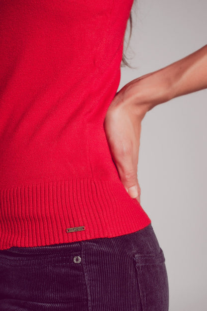 Jersey sin mangas en color rojo