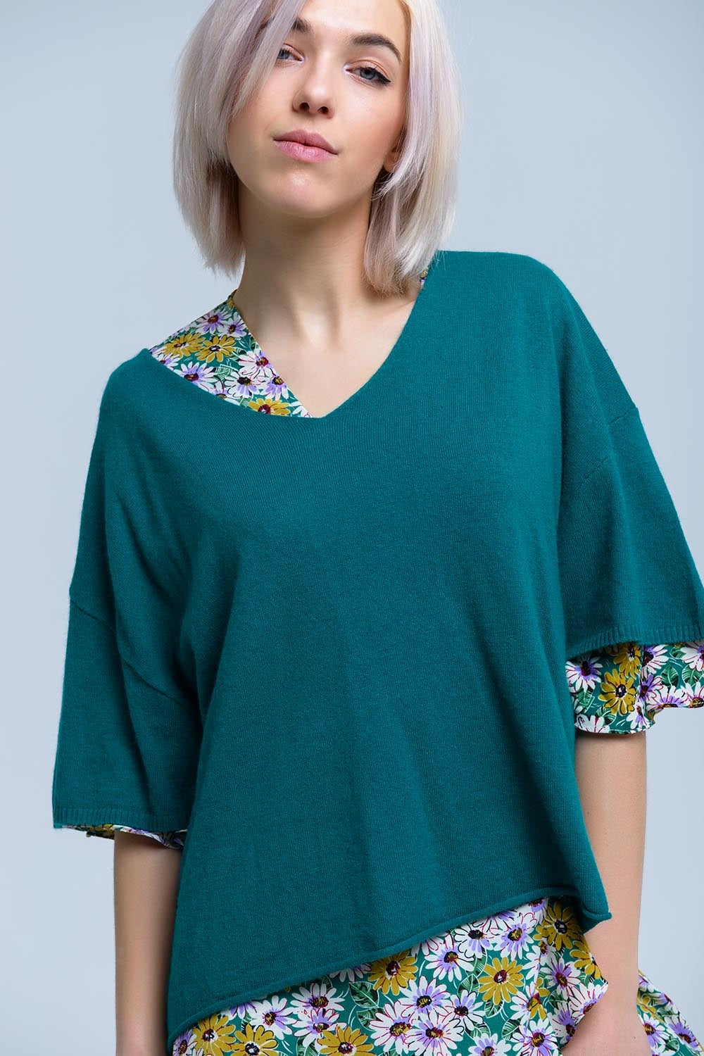 Jersey verde de manga corta