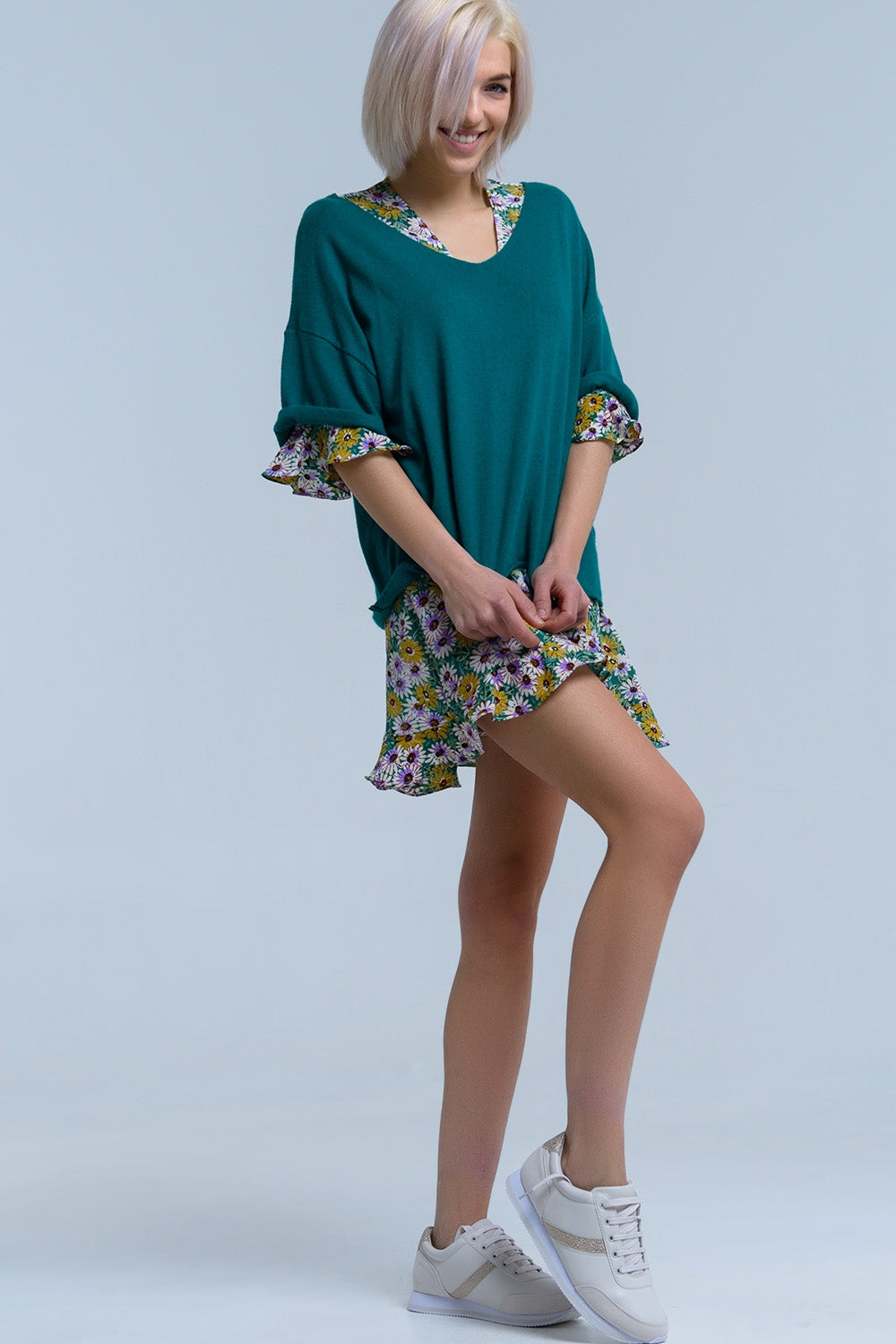 Jersey verde de manga corta