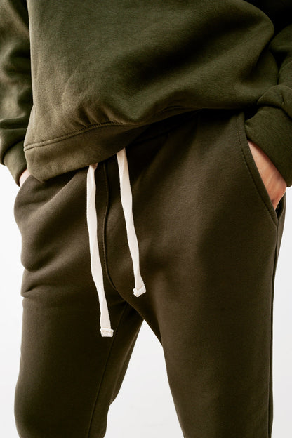 Jogger de algodón en color caqui