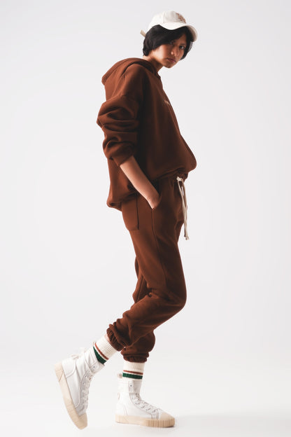 Jogger de algodón en color marron