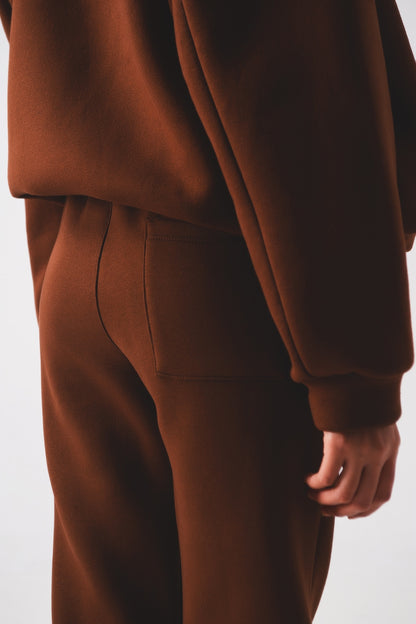 Jogger de algodón en color marron