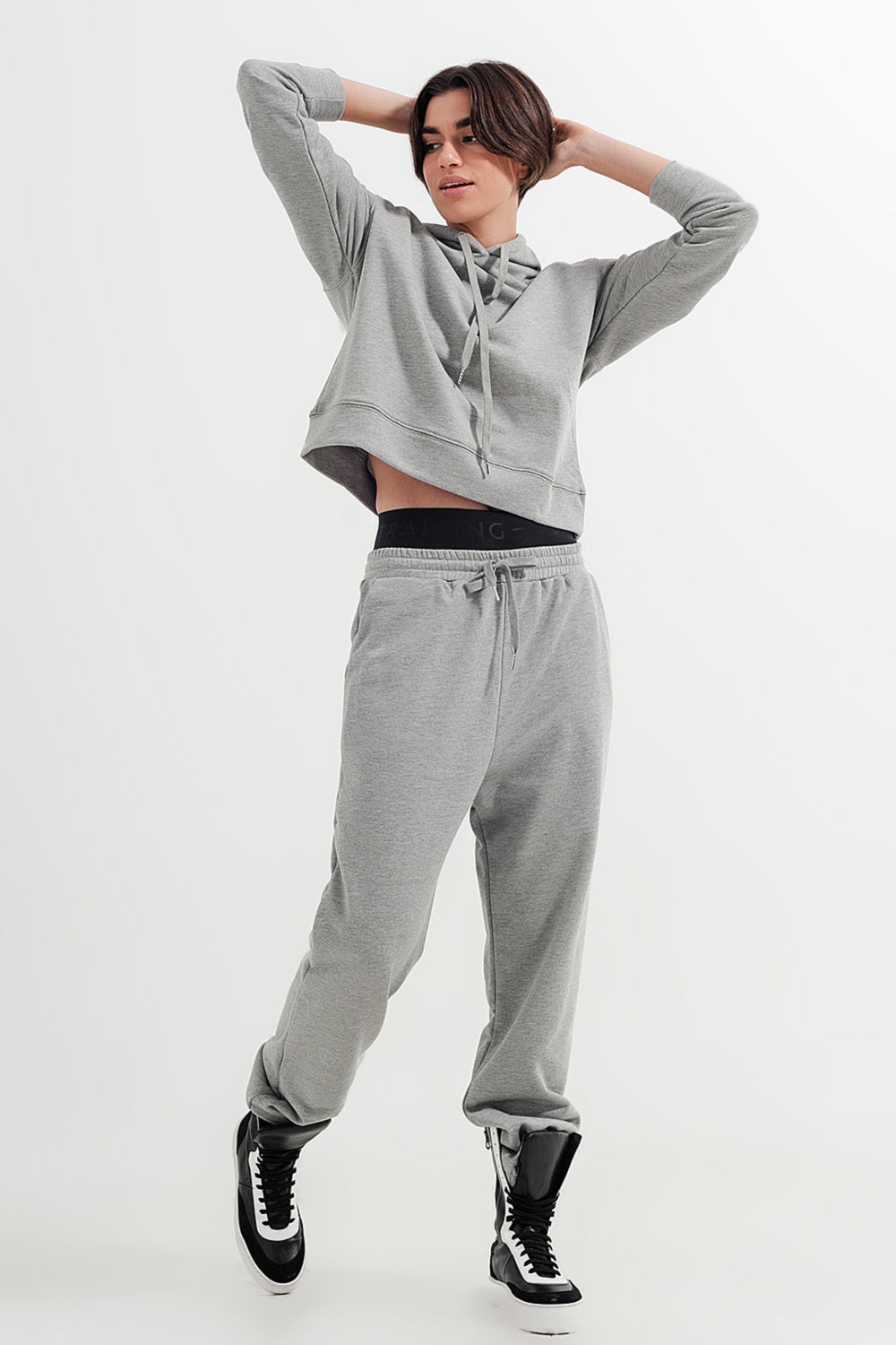 Jogger gris claro jaspeado