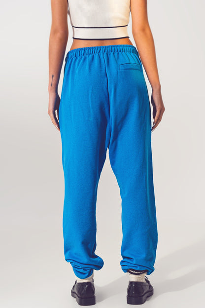 Jogger Oversize con Cintura Lazada en Azul