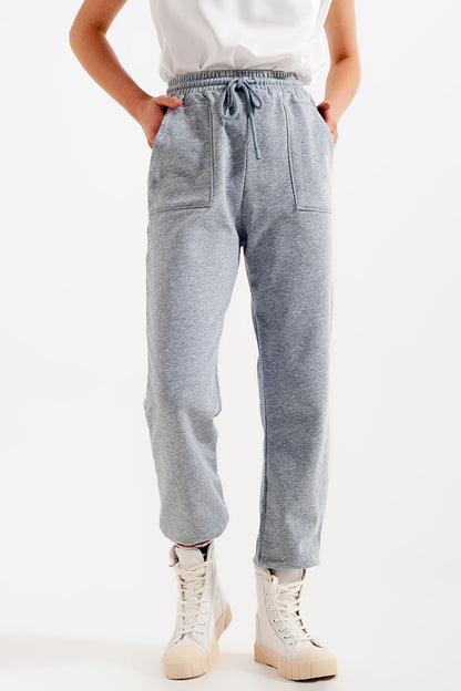 Joggers con cintura elástica en gris