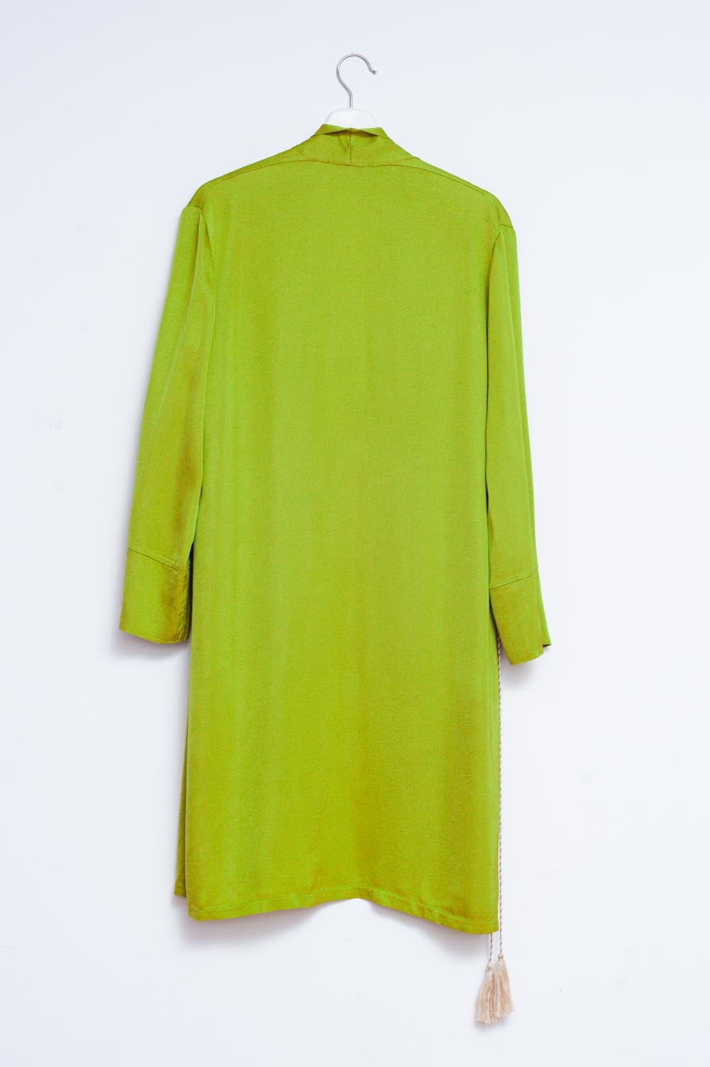 Kimono verde de satén