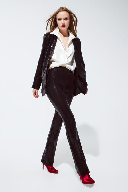 Leggings de lentejuelas en negro