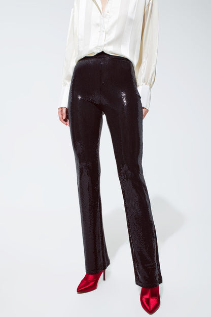Leggings de lentejuelas en negro