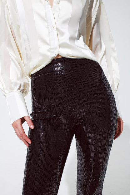 Leggings de lentejuelas en negro