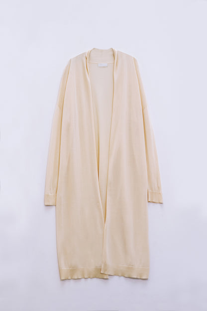 Maxi Cárdigan Beige Abierto Manga Larga