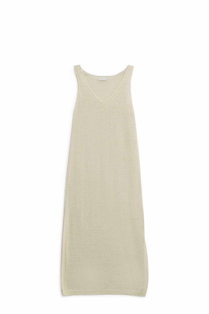 Q2 Maxi Vestido Blanco Sin Mangas Con Abertura Lateral