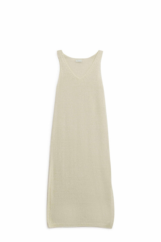 Q2 Maxi Vestido Blanco Sin Mangas Con Abertura Lateral