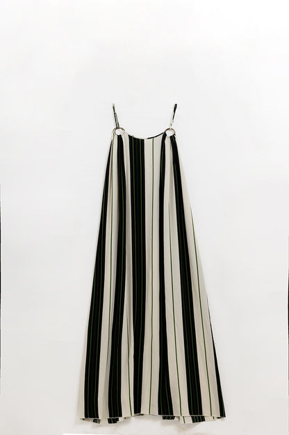 Q2 Maxi vestido de tejido ligero con estampado de rayas