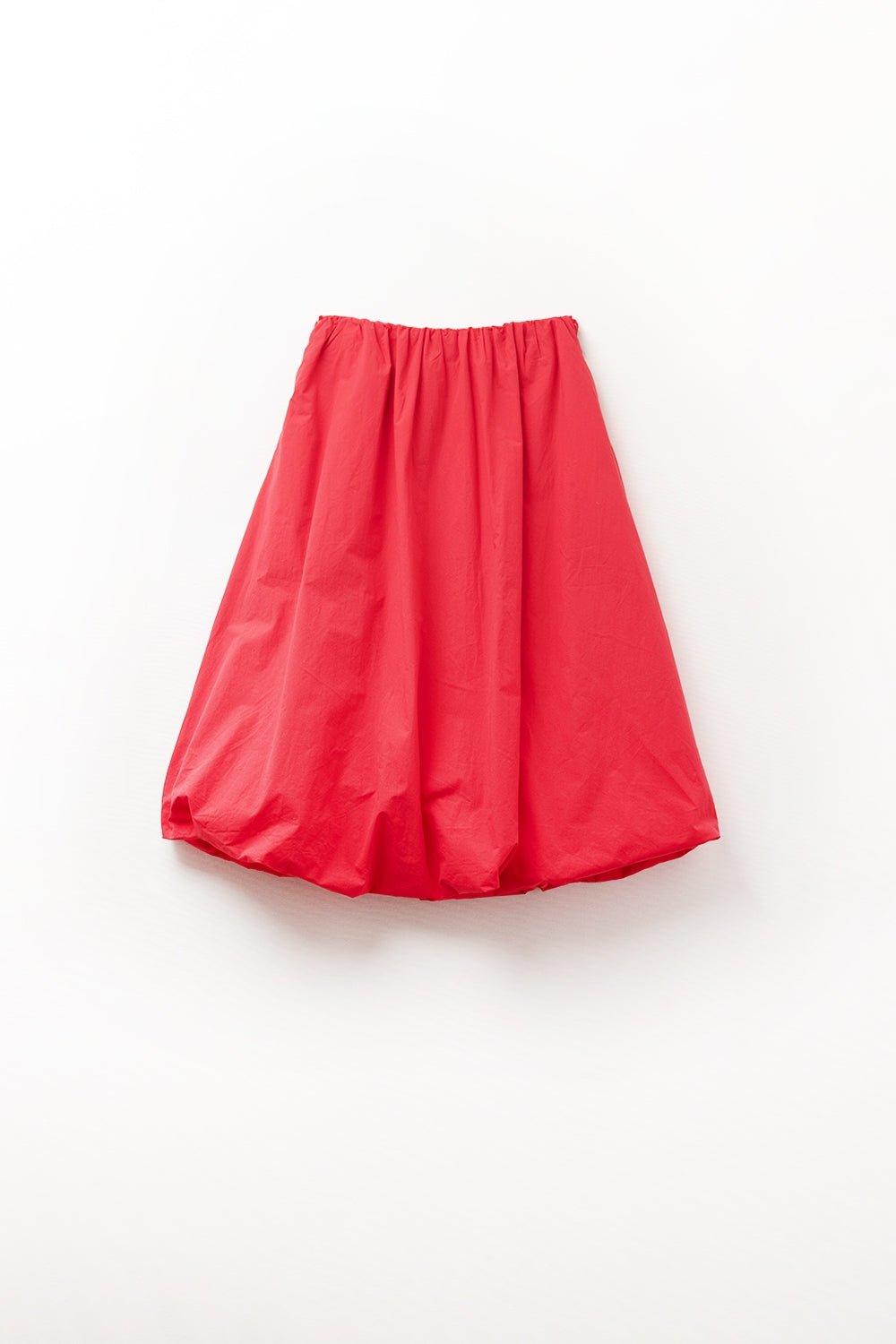 Mini falda burbuja roja en tejido popelín
