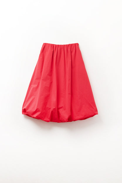 Mini falda burbuja roja en tejido popelín