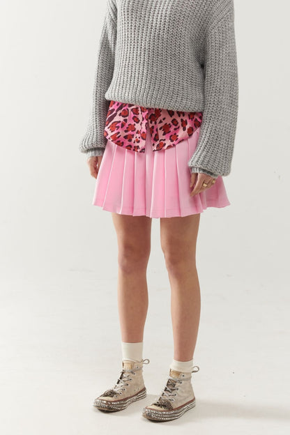 mini falda plisada rosa