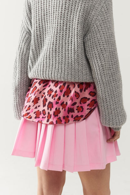 mini falda plisada rosa